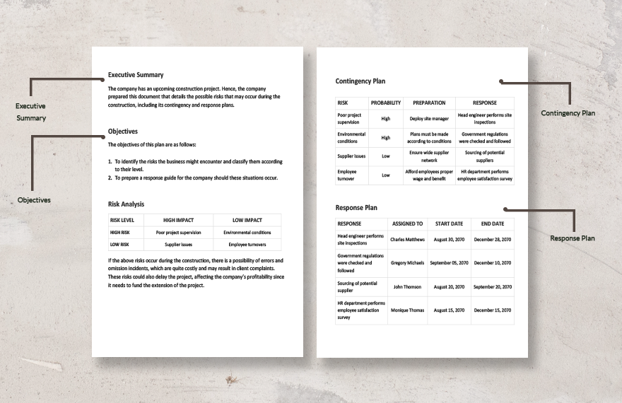 Business Contingency Plan Template 
