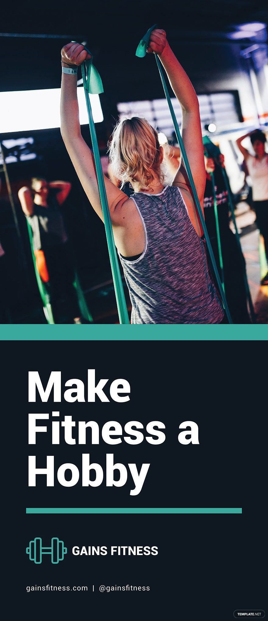 Fitness Gym Roll Up Banner Template