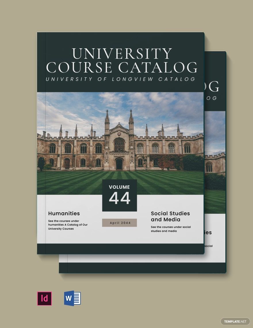 University Course Catalog Template