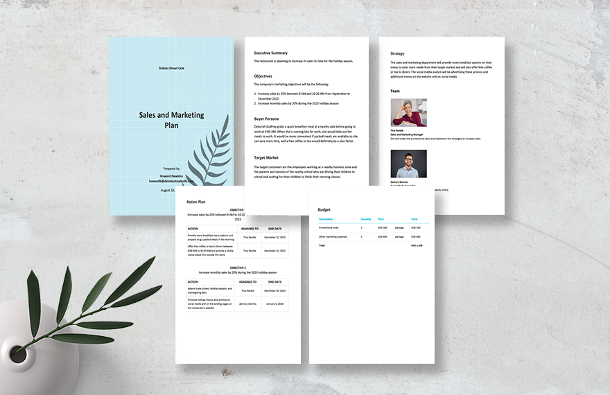Sample Sales And Marketing Plan Template