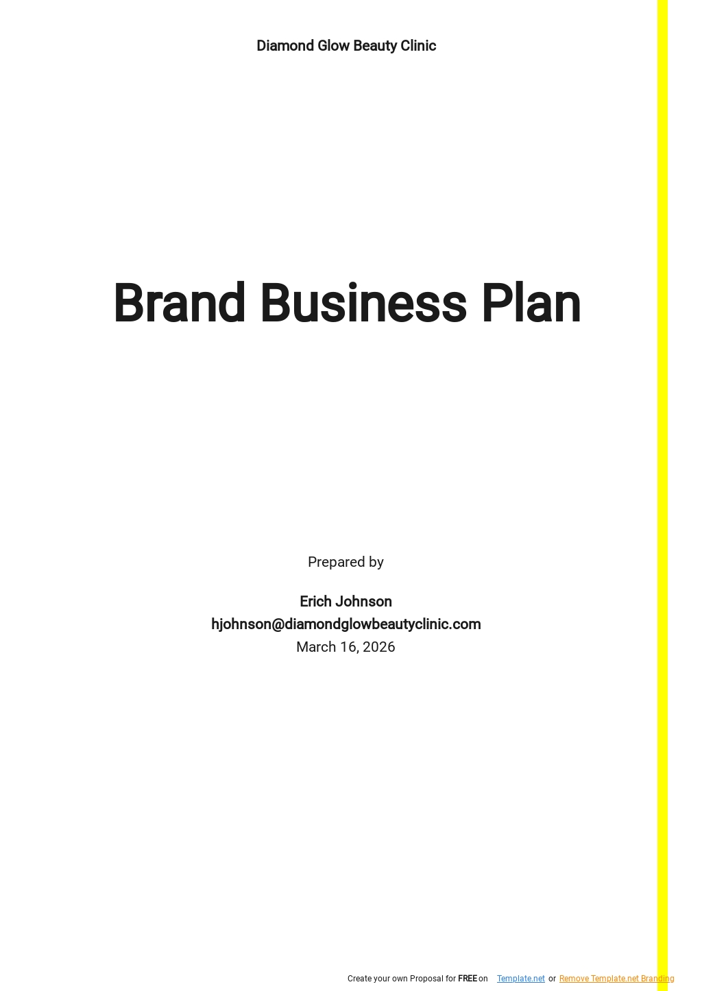 brand business plan template