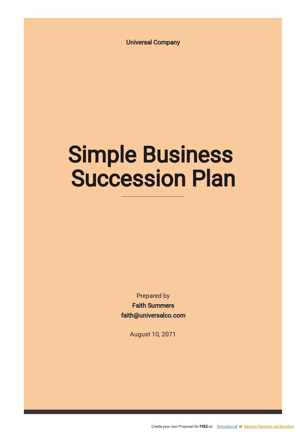 Free Simple Business Succession Plan Template