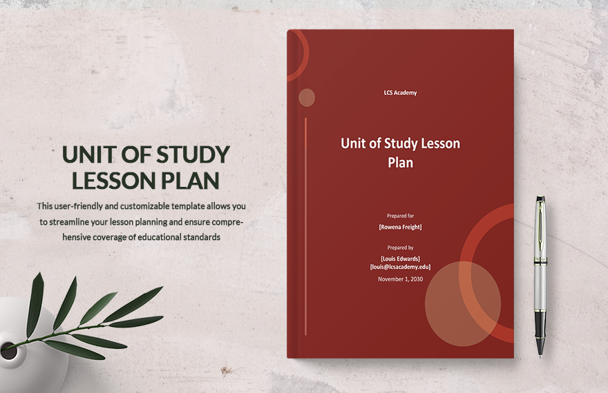 Unit of Study Lesson Plan Template