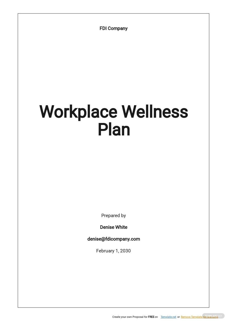 Workplace Wellness Plan Template