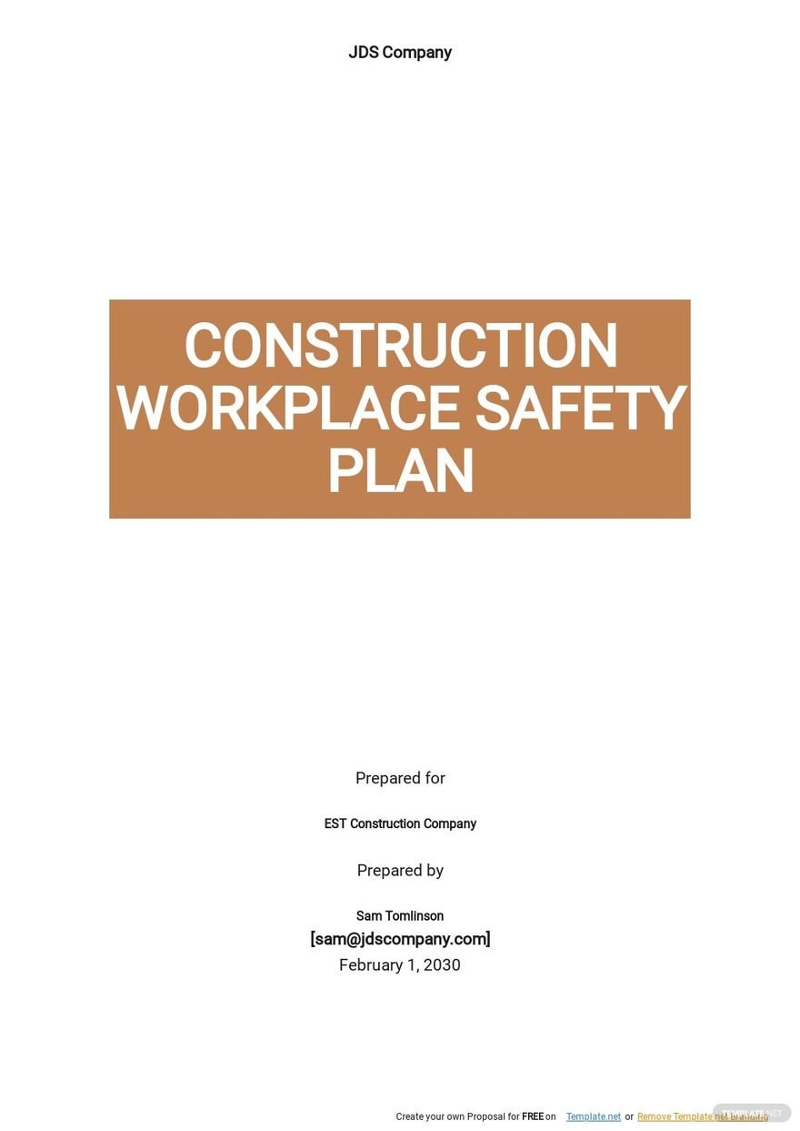 Construction Workplace Safety Plan Template