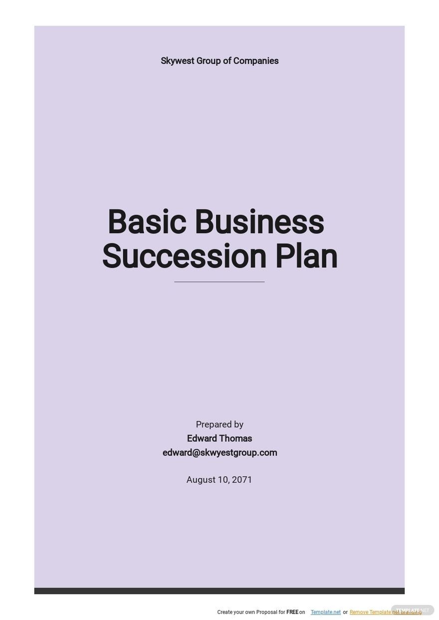 Free Basic Business Succession Plan Template