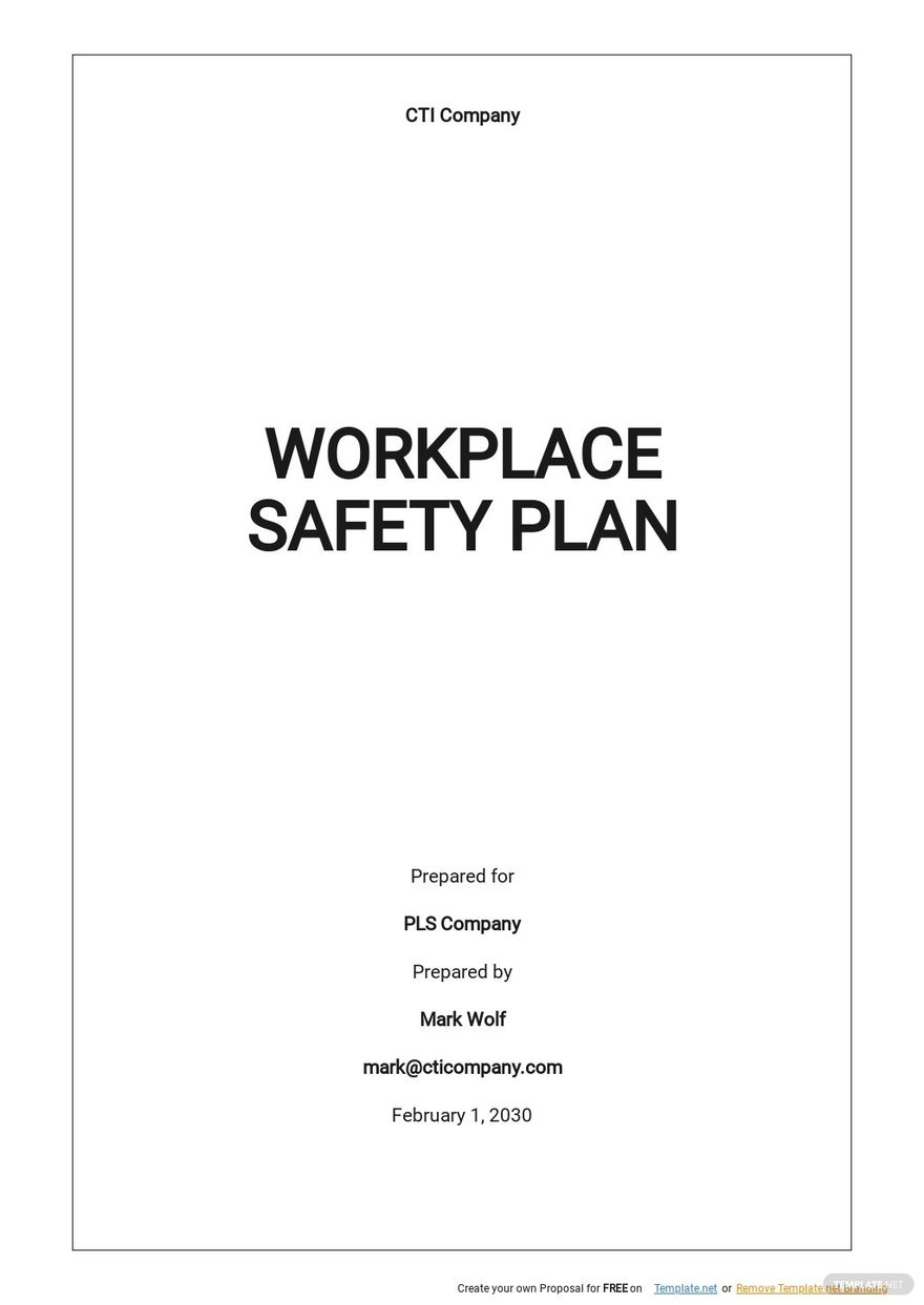 Workplace Violence Prevention Plan Template