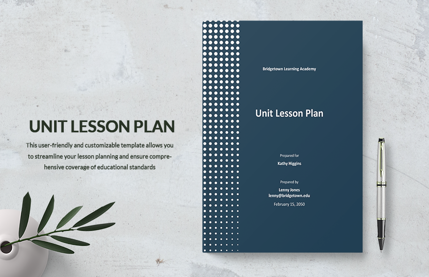 Free Sample Unit Lesson Plan Template