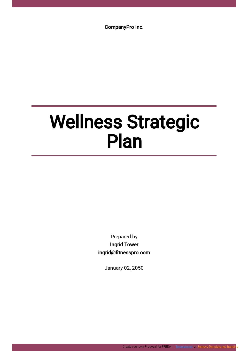 FREE Wellness Plan Template in Microsoft Word (DOC)