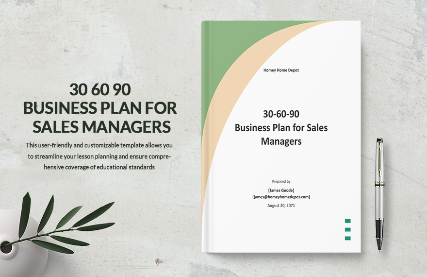 30 60 90 Business Plan for Sales Managers Template 