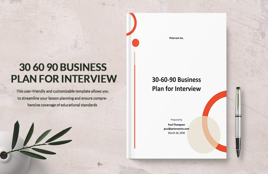 Free 30 60 90 Business Plan For Interview