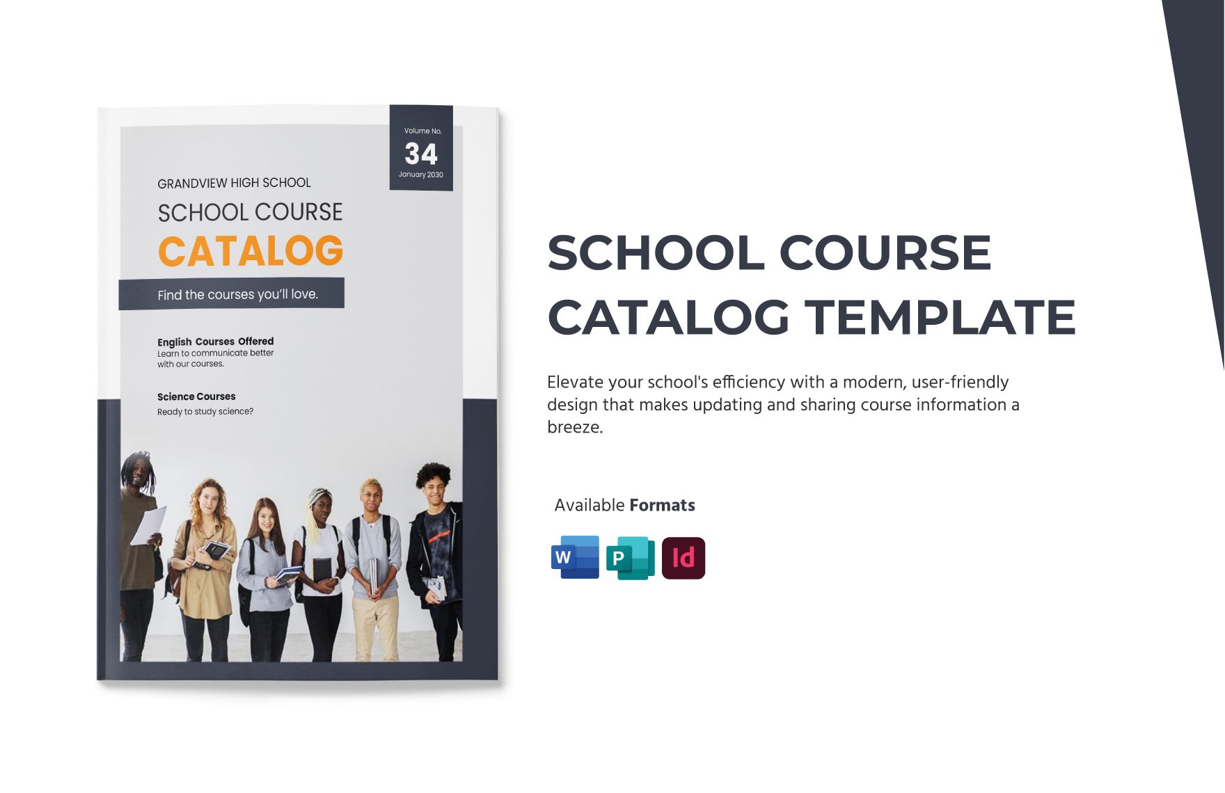 School Course Catalog Template in Word, Publisher, InDesign