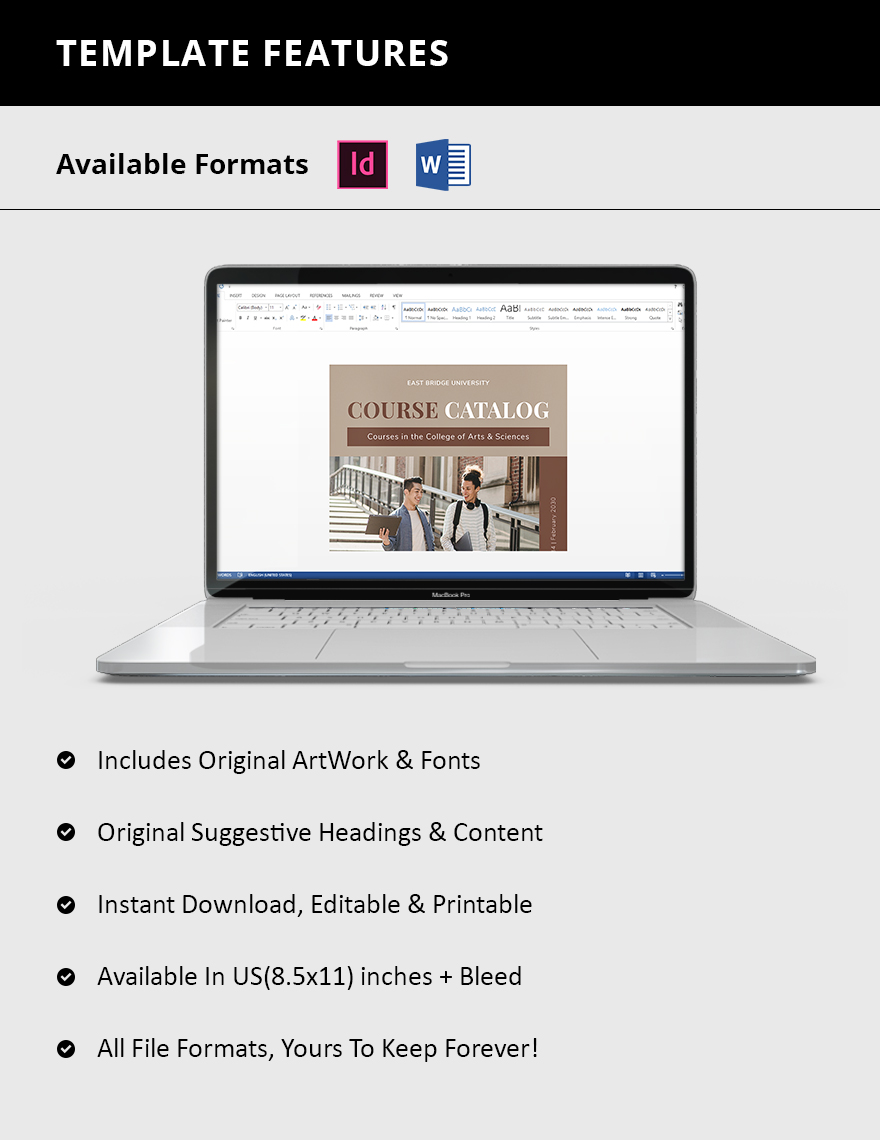 Free Simple Course Catalog Template Download In Word PDF InDesign 