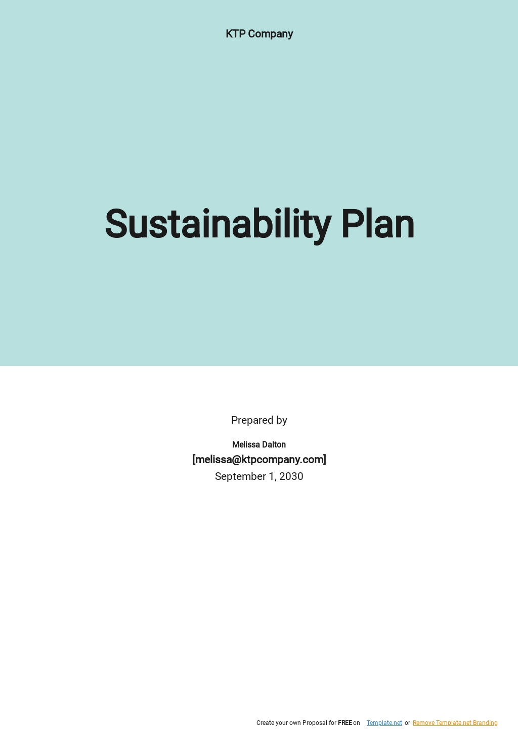Sustainability Plan Template Google Docs Word Apple Pages