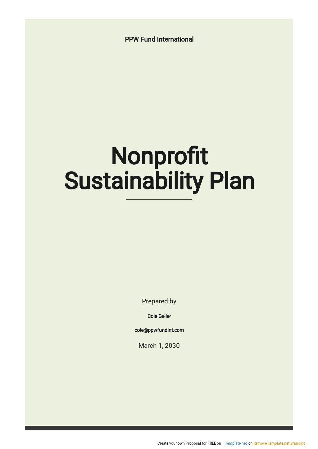 Nonprofit Plan Template