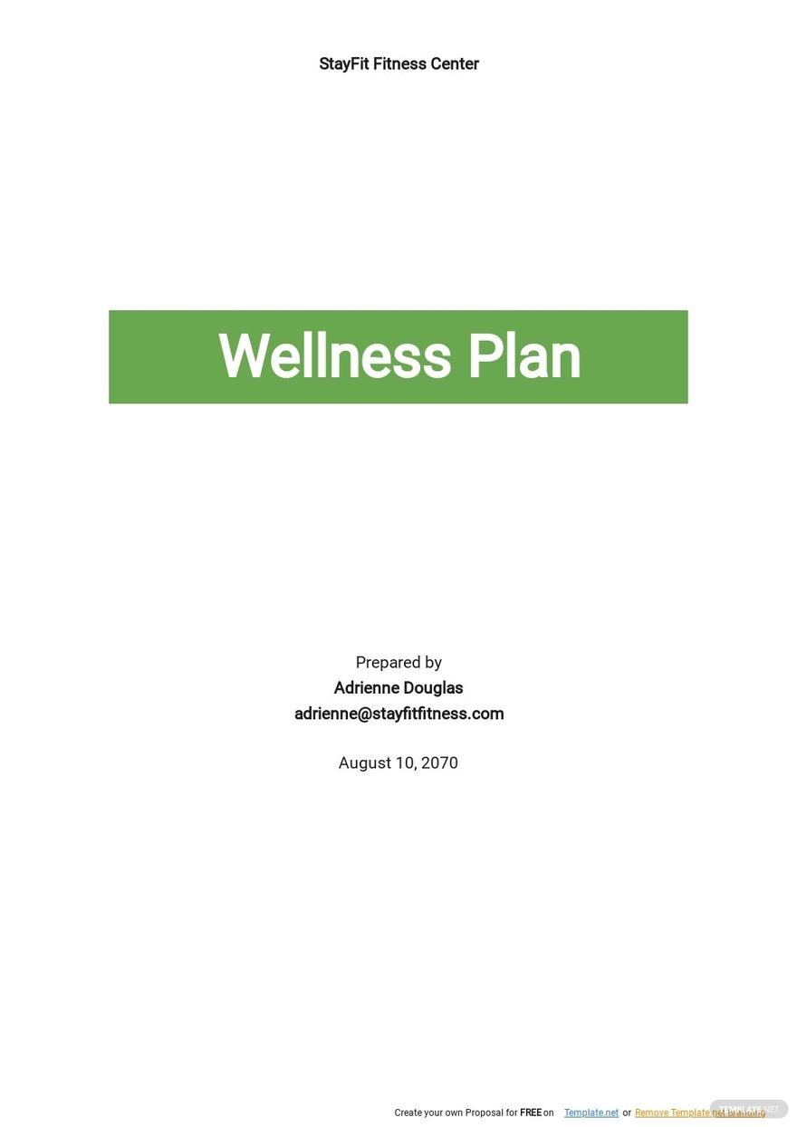 Wellness Plan Template