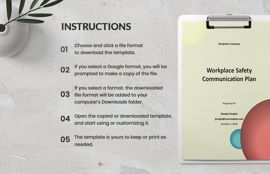 Workplace Safety Communication Plan Template
