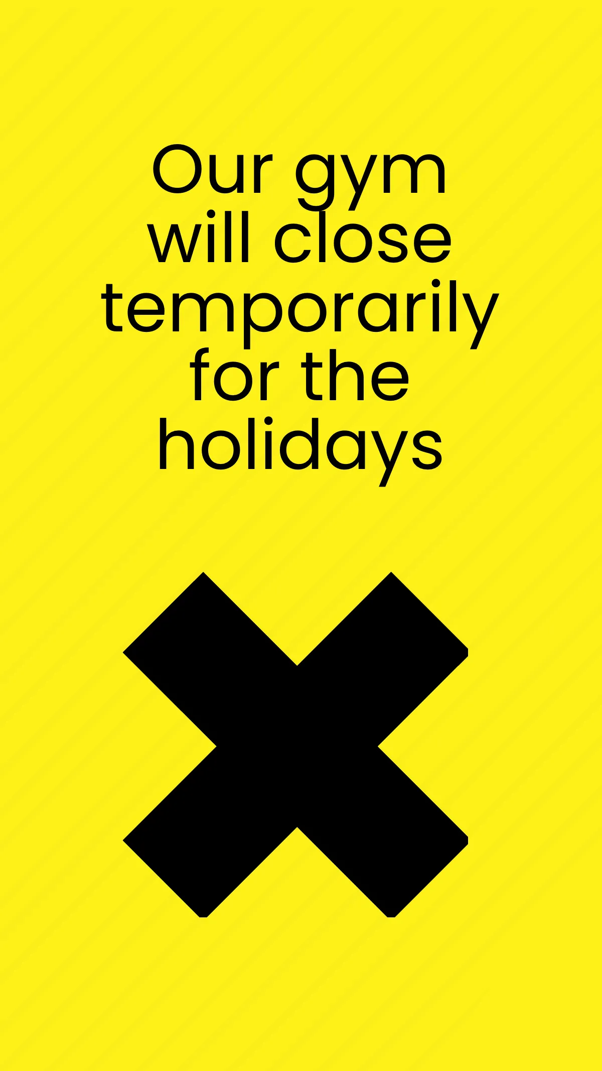 Free Gym Closed Instagram Story Template to Edit Online