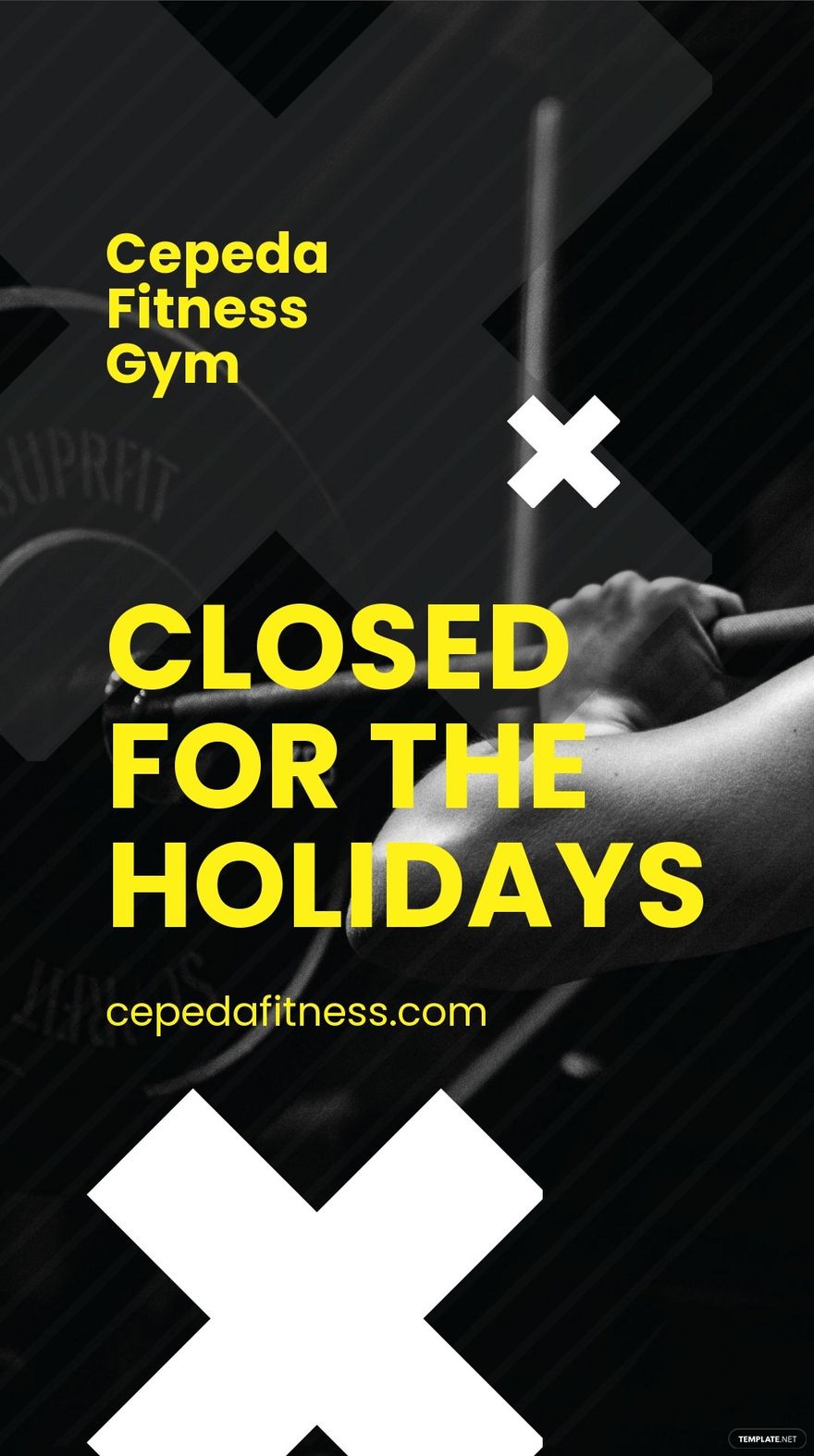 Gym Closed Whatsapp Post Template