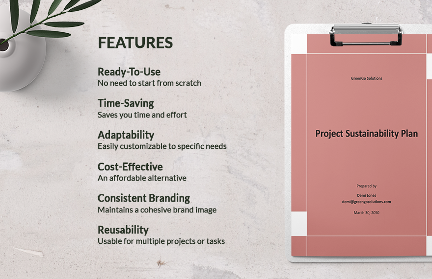 Project Sustainability Plan Template