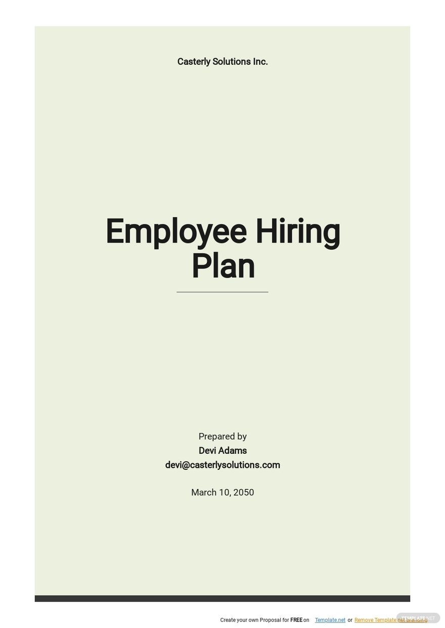 business plan hiring employees