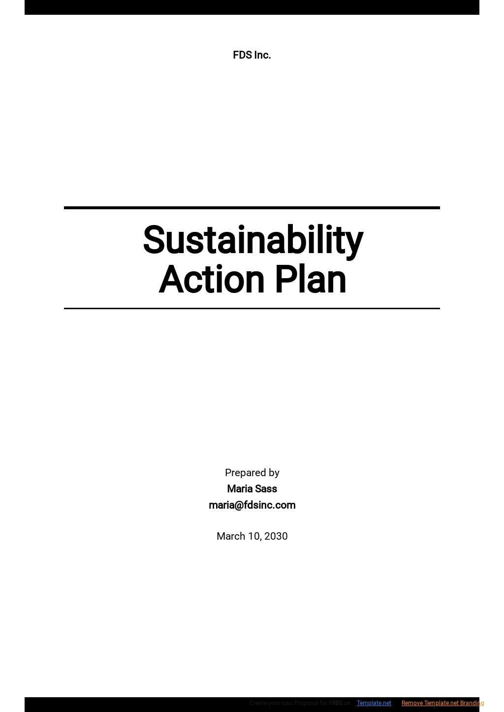 Sustainability Action Plan Template Google Docs, Word, Apple Pages