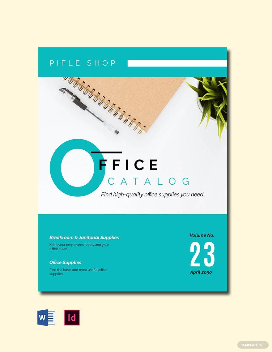 Office Catalog Template in Word, InDesign