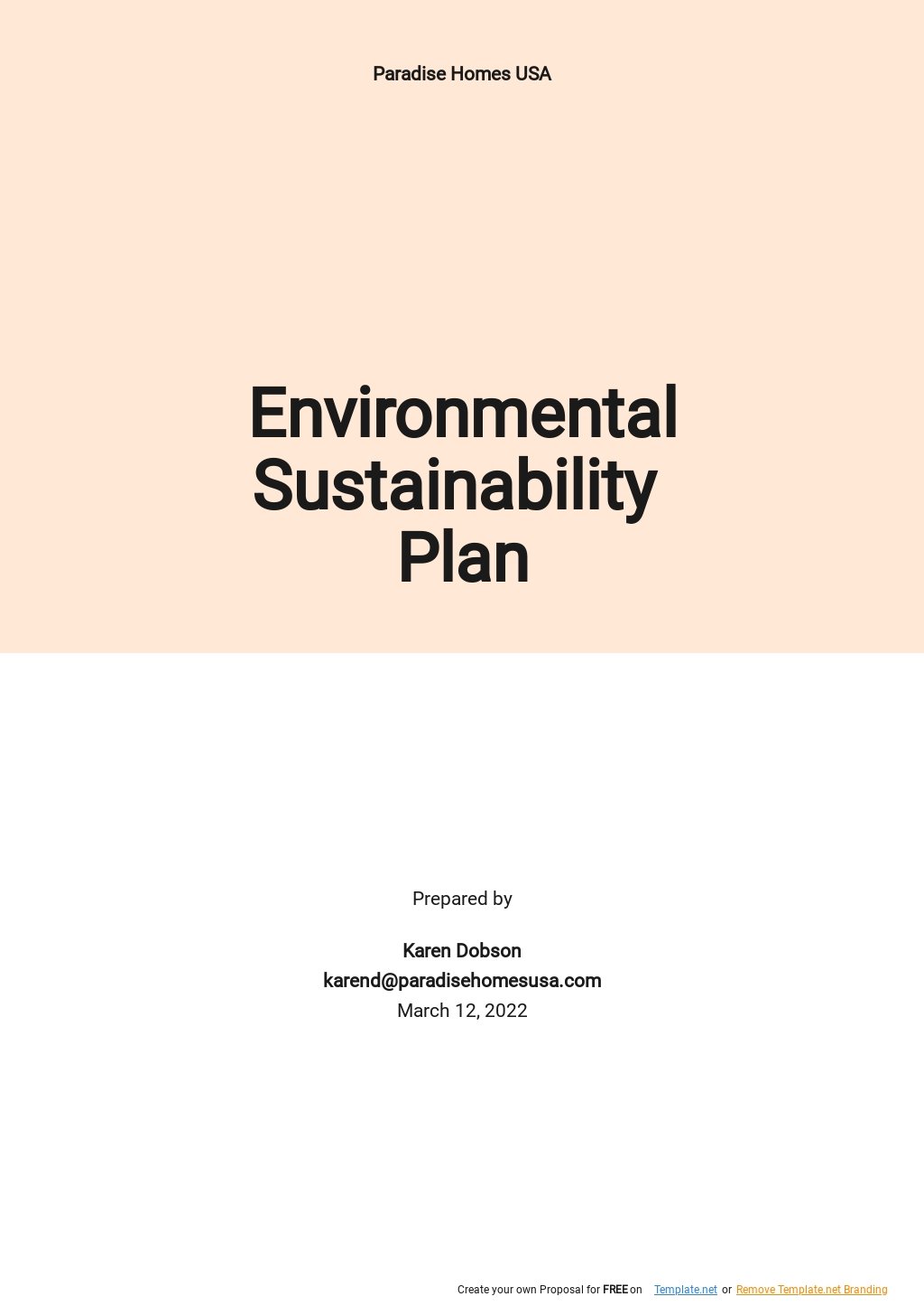 Sustainability Plan Word Templates Design, Free, Download