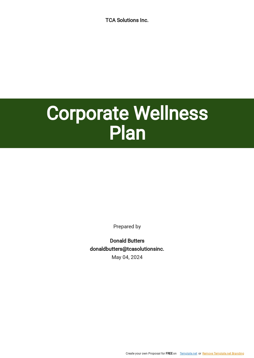 FREE Wellness Plan Template in Microsoft Word (DOC) Template net