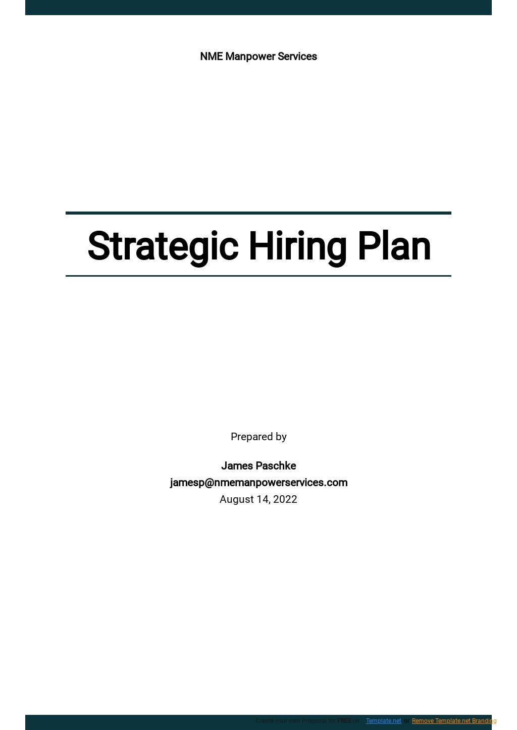 Strategic Hiring Plan Template