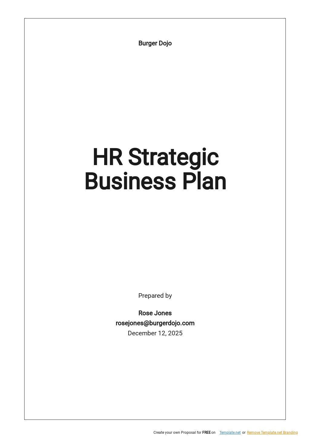 HR Strategic Business Plan Template Google Docs, Word, Apple Pages