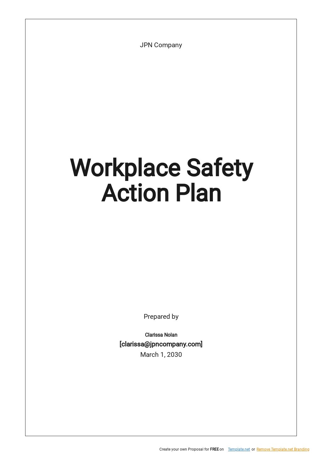 Job Safety Plan Template