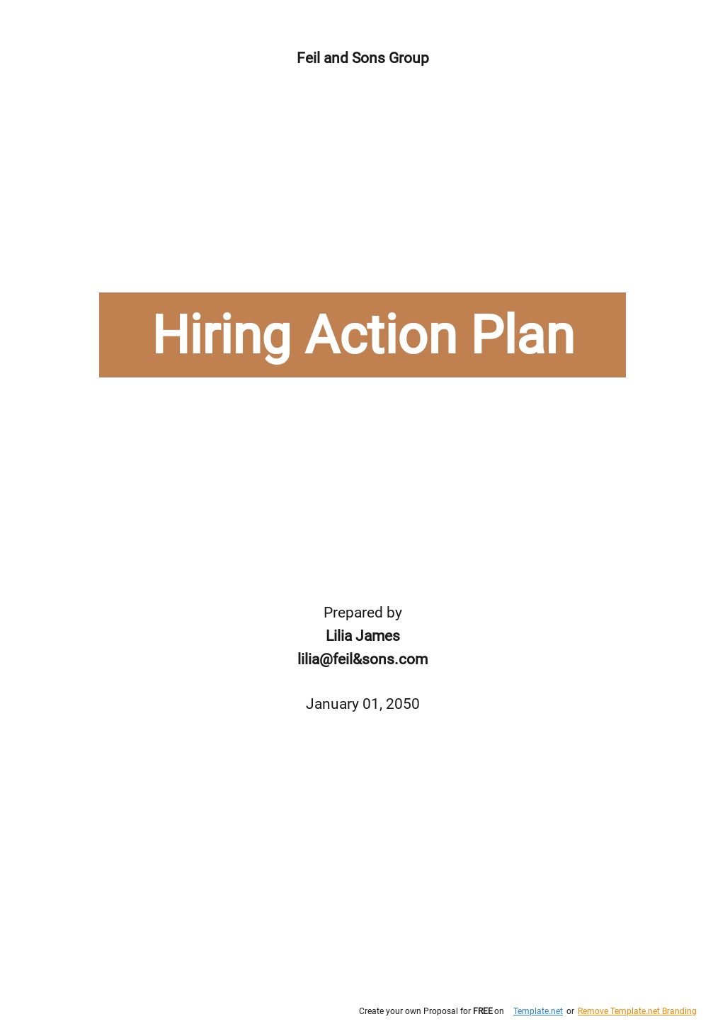 Sample Hiring Action Plan Template