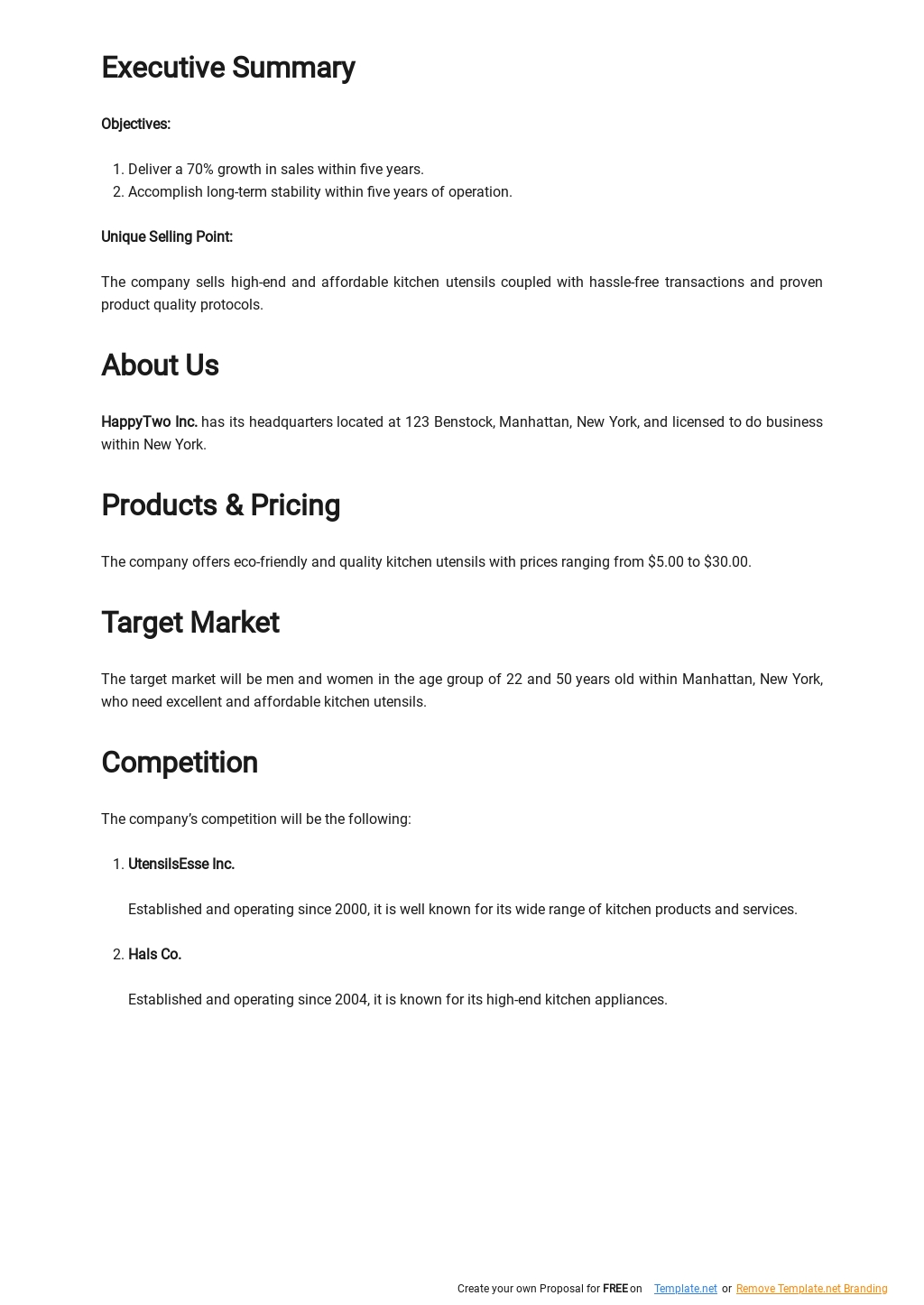 5 year retail business plan