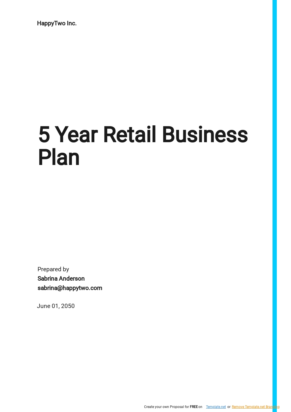 5 years business plan sample