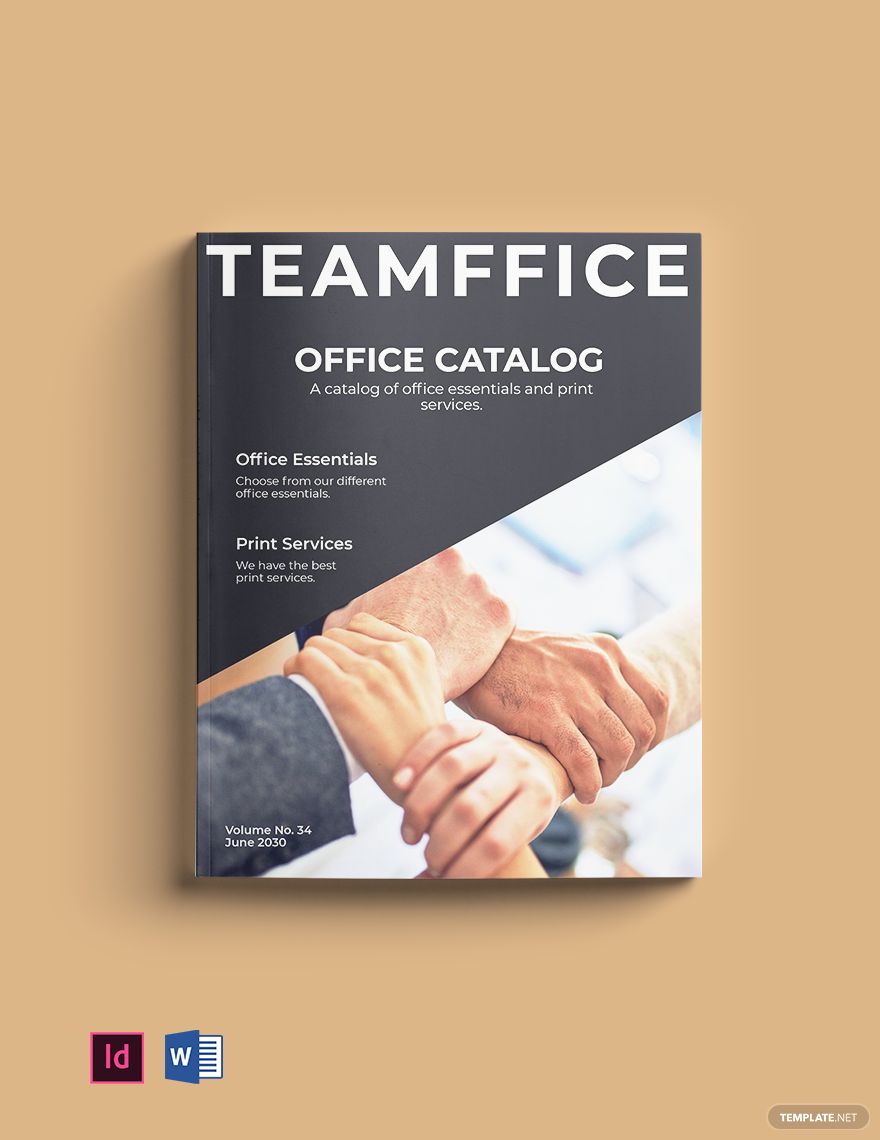 Office Team Catalog Template in Word, InDesign