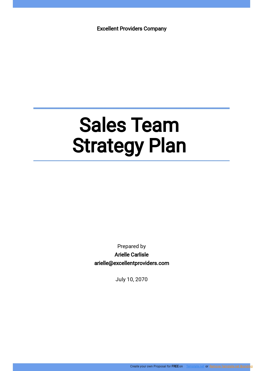 Free Sales Team Strategy Plan Template