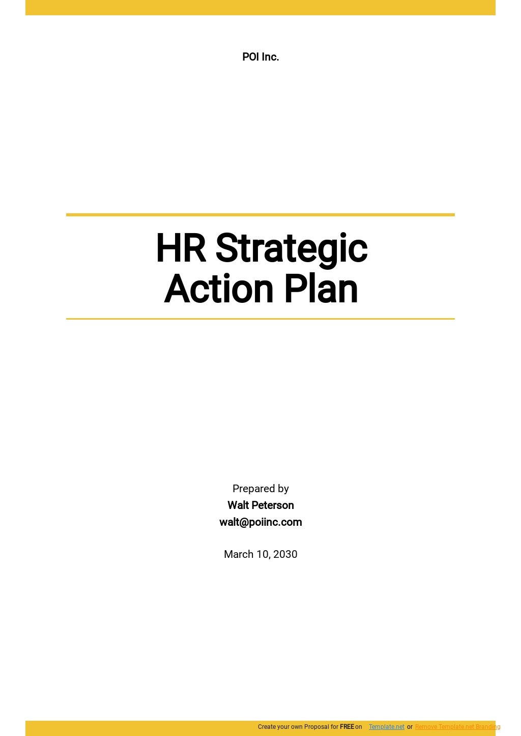 HR Strategic Action Plan Template