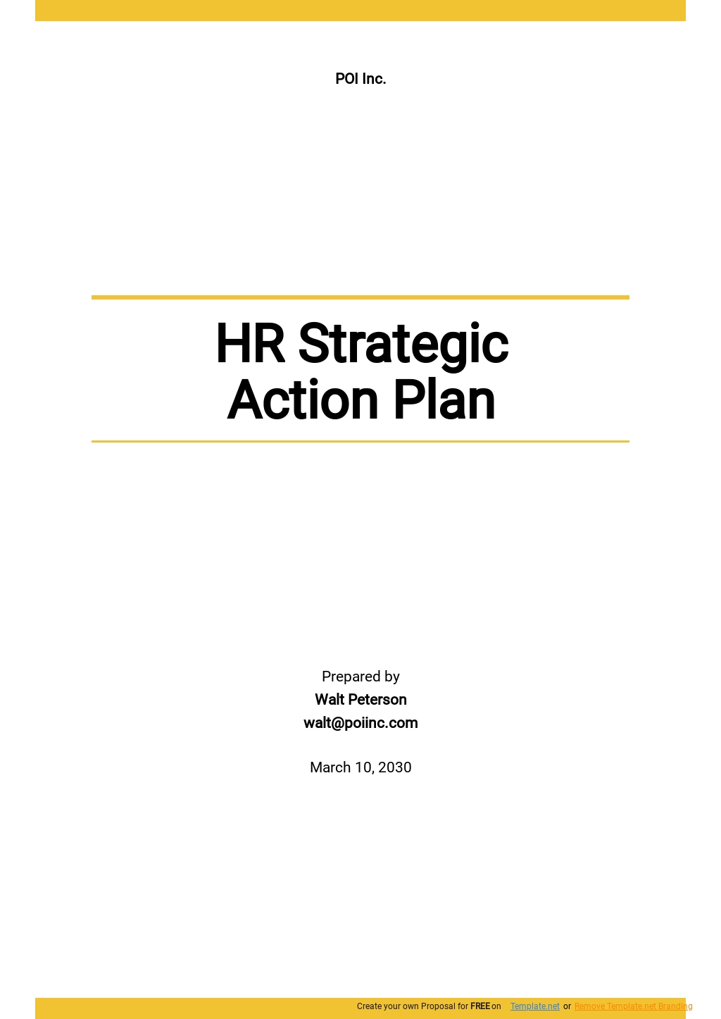 HR Strategic Action Plan Template Google Docs, Word, Apple Pages, PDF