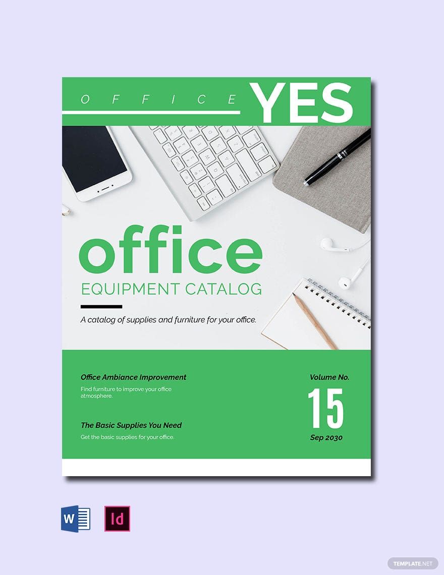 Office Equipment Catalog Template in Word, InDesign