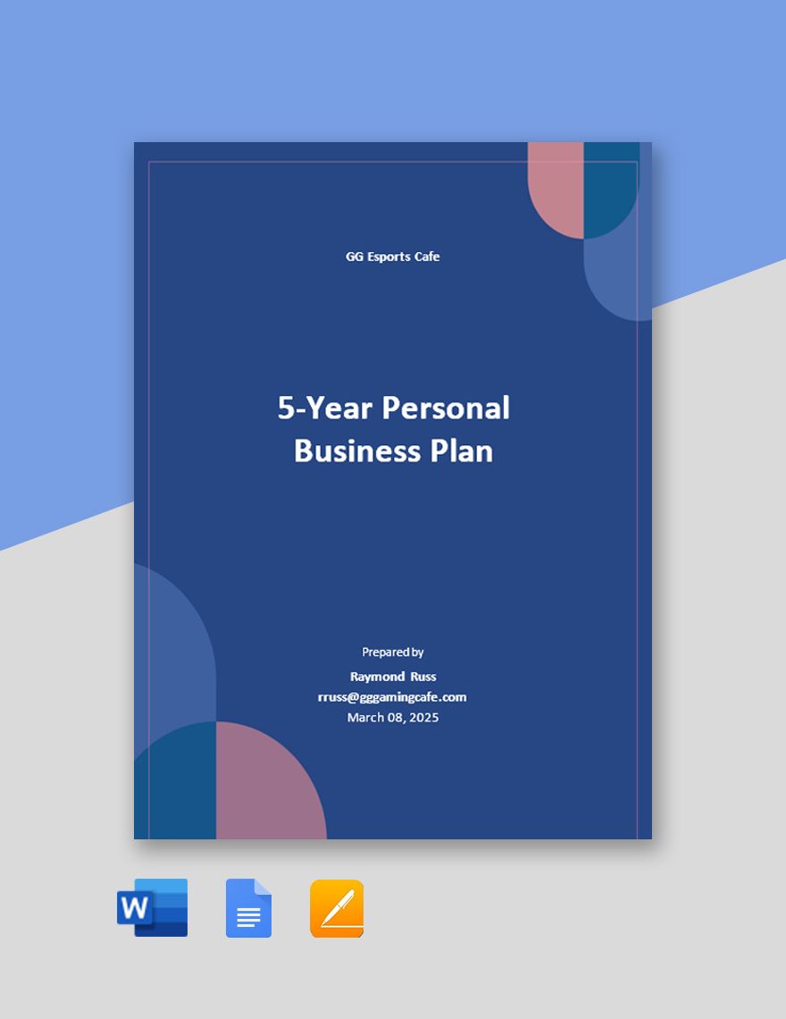 5 Year Personal Business Plan Template