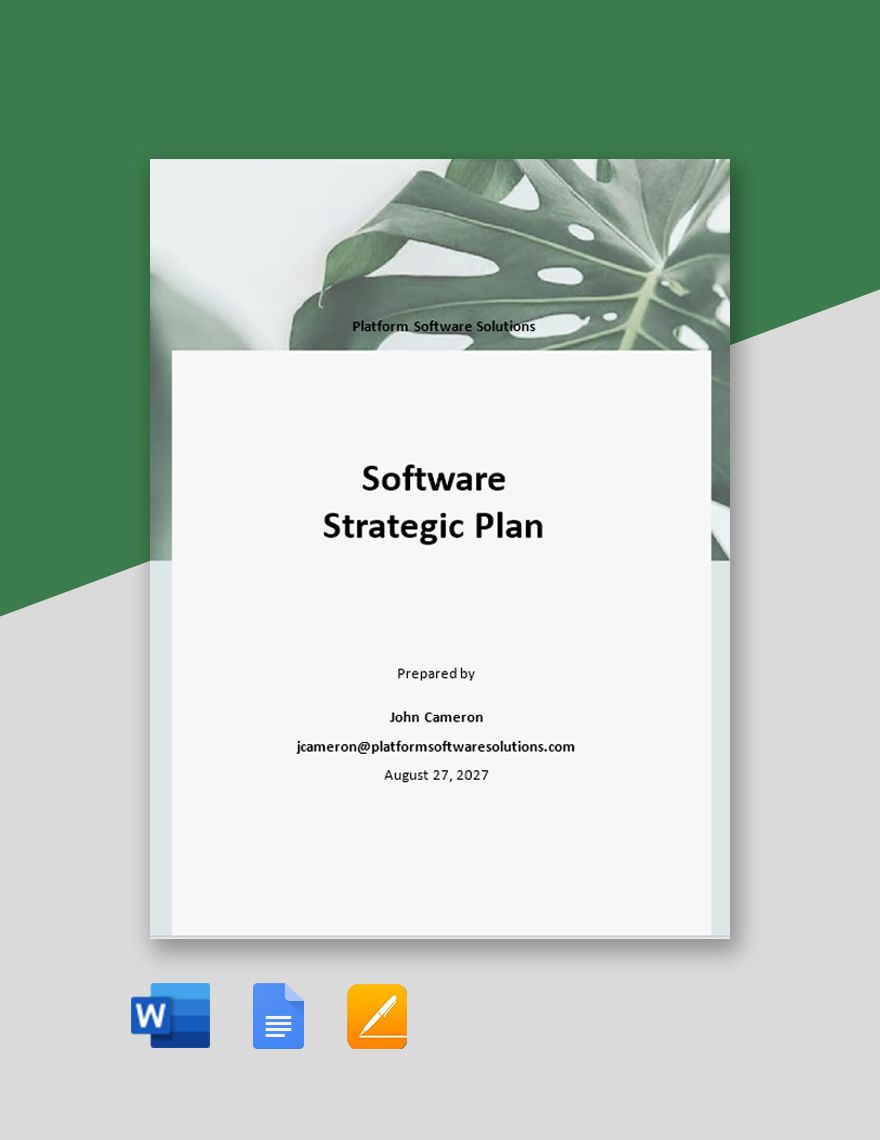 Software Sales Strategy Plan Template