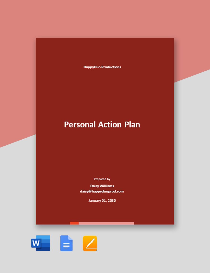 Simple Personal Action Plan Template