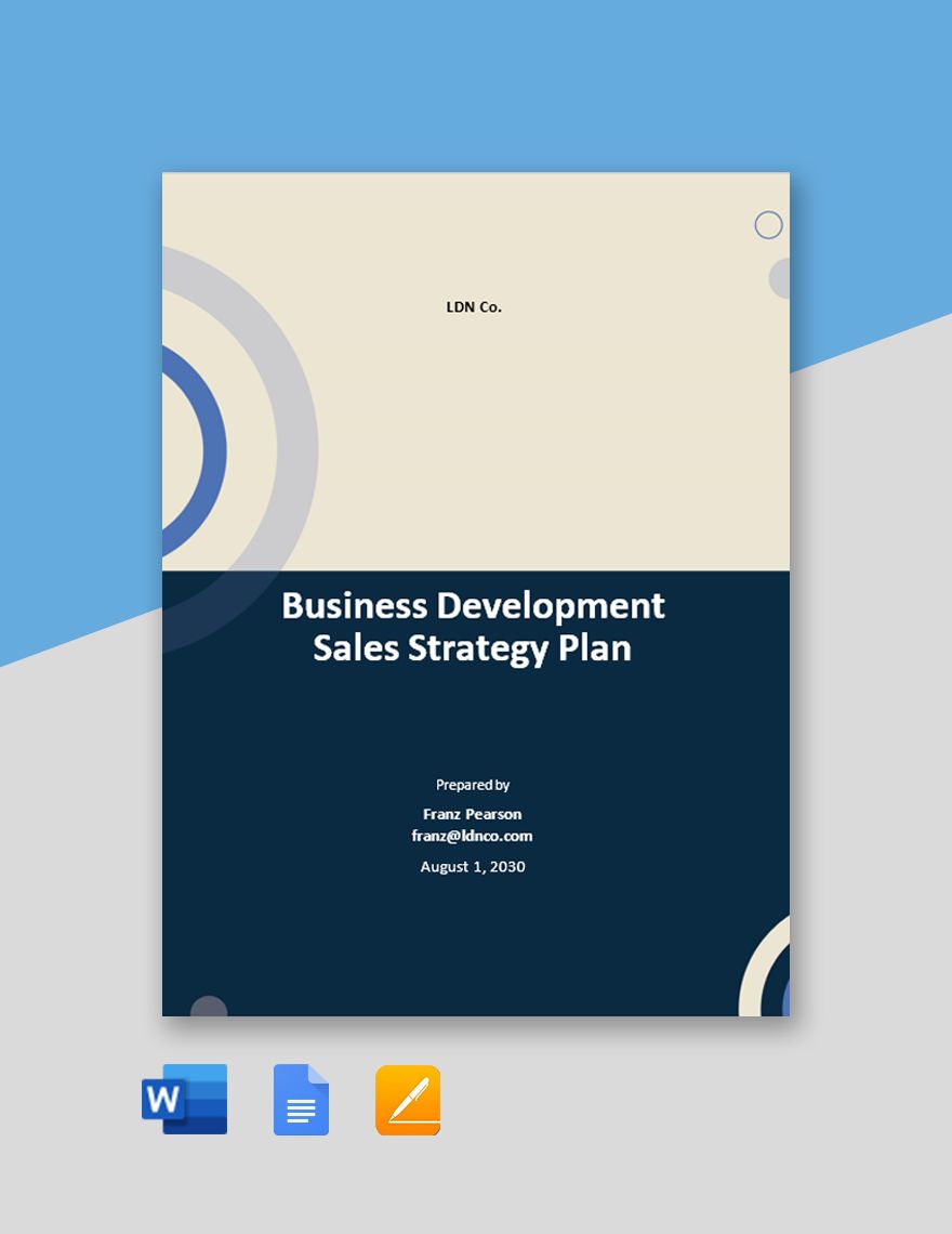 Business Development Sales Strategy Plan Template