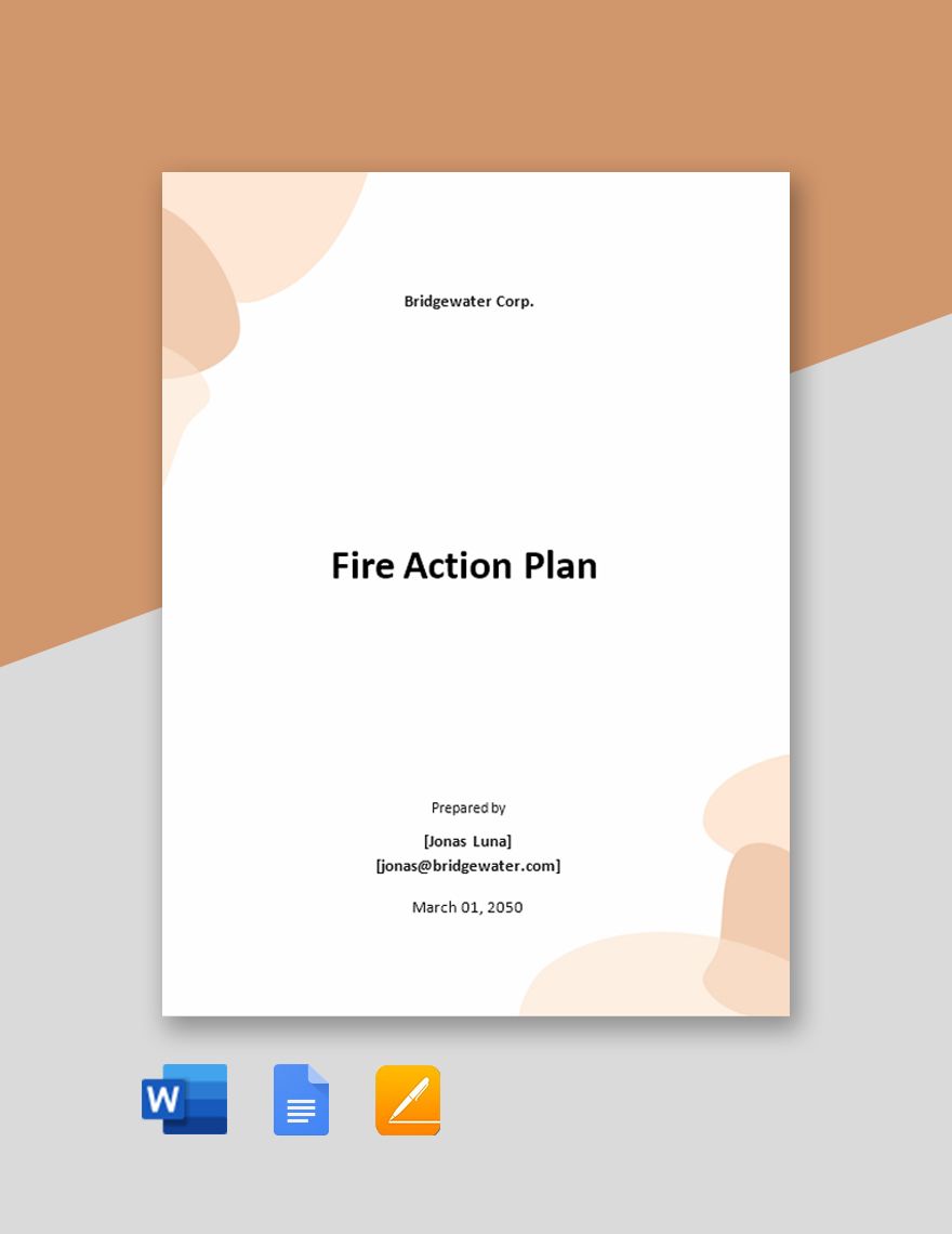 Simple Fire Action Plan Template