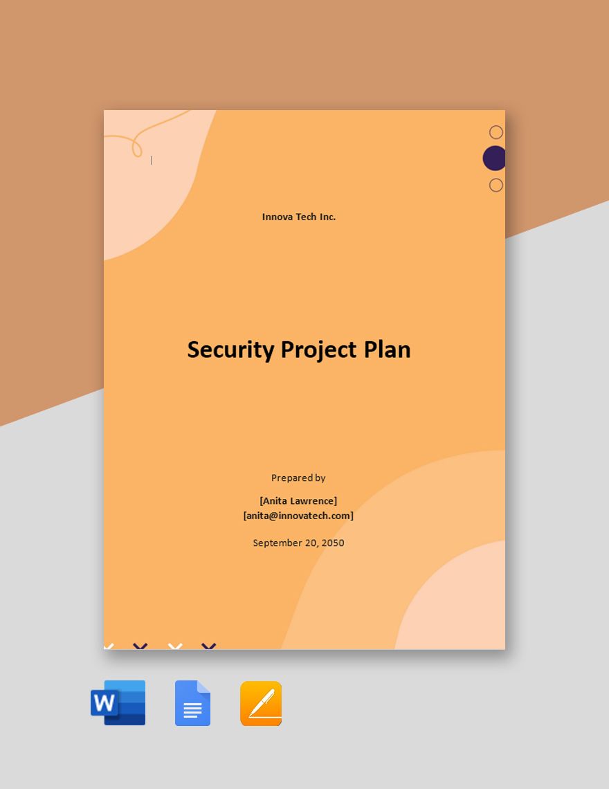 Security Project Plan Template in Word, Google Docs, PDF, Apple Pages