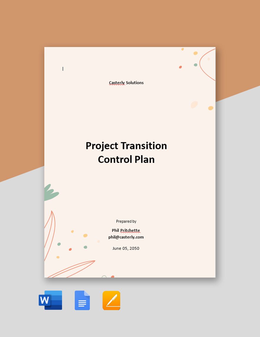 Free Project Transition Control Plan Template in Word, Google Docs, Apple Pages