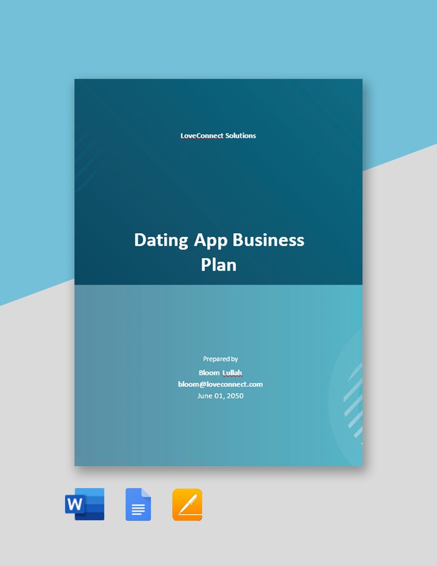 Dating App Business Plan Template in Word, Google Docs, PDF, Apple Pages