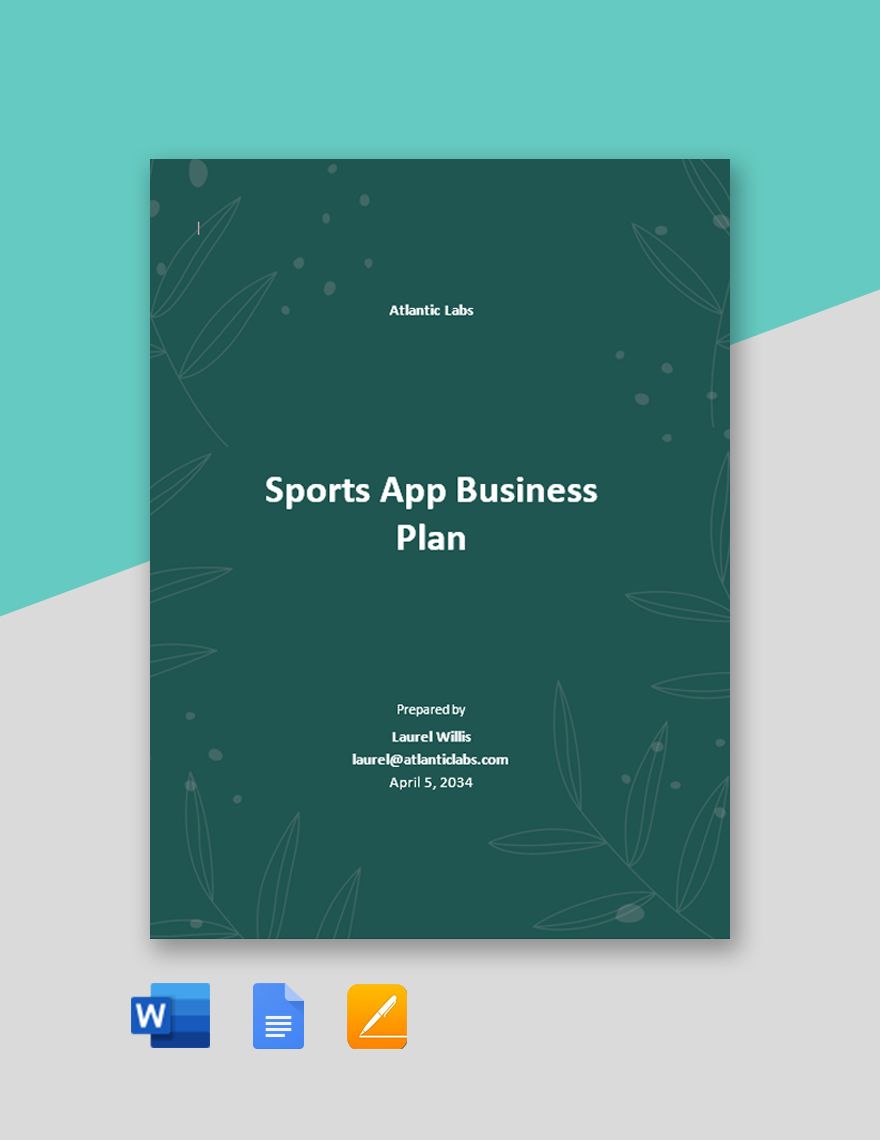 Sports App Business Plan Template
