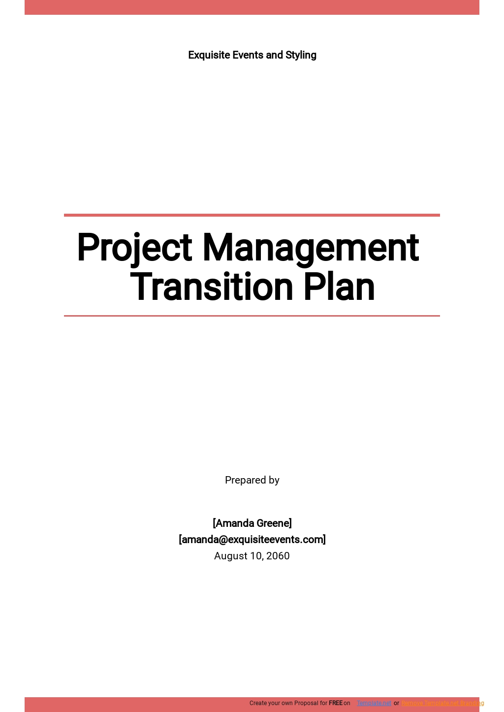 Project Management Transition Plan Template .jpe